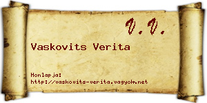 Vaskovits Verita névjegykártya
